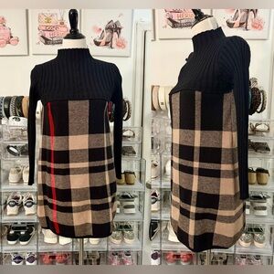 🌷Pre-Loved Plaid Long Sleeve Dress - Black and Brown